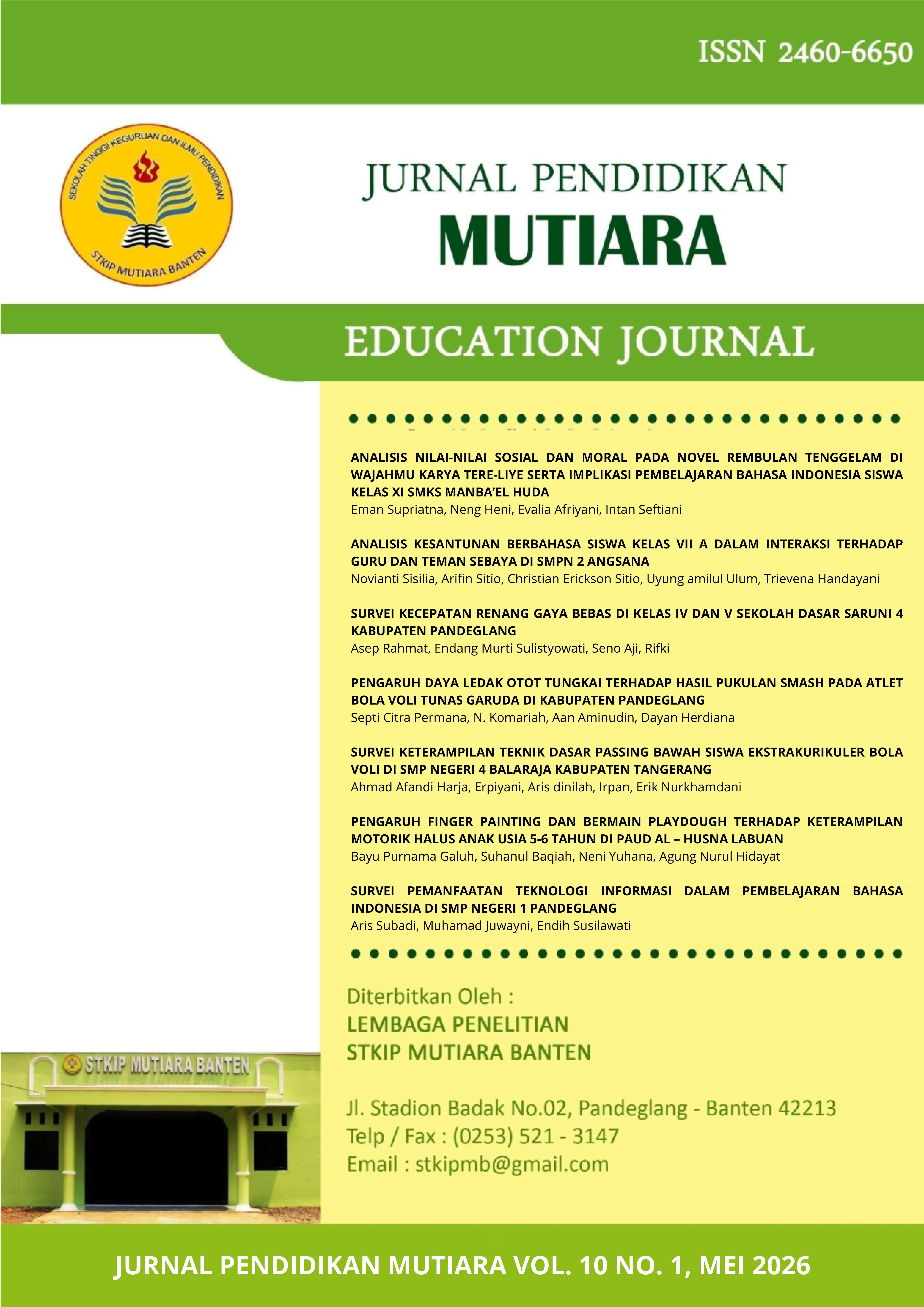 					Lihat Vol 10 No 1 (2026): Jurnal Pendidikan Mutiara
				